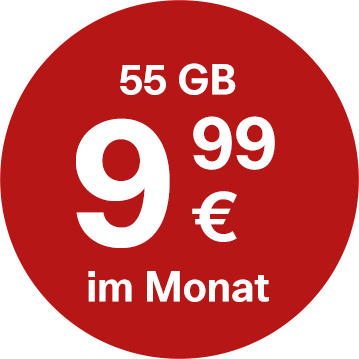 Inklusive 55 GB und 1500 Minuten/SMS