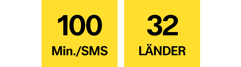 100 Min./SMS, 32 Länder