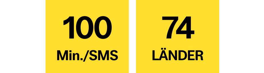 100 Min./SMS, 74 Länder